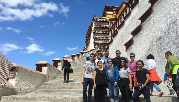 climbing the Potala Palace