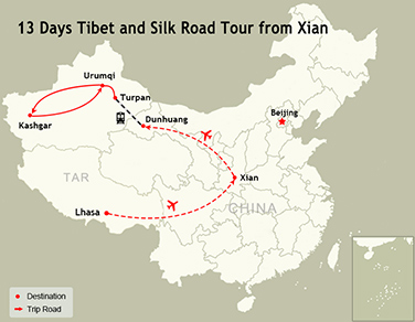 13 Days Tibet and Silk Road Tour from Xian