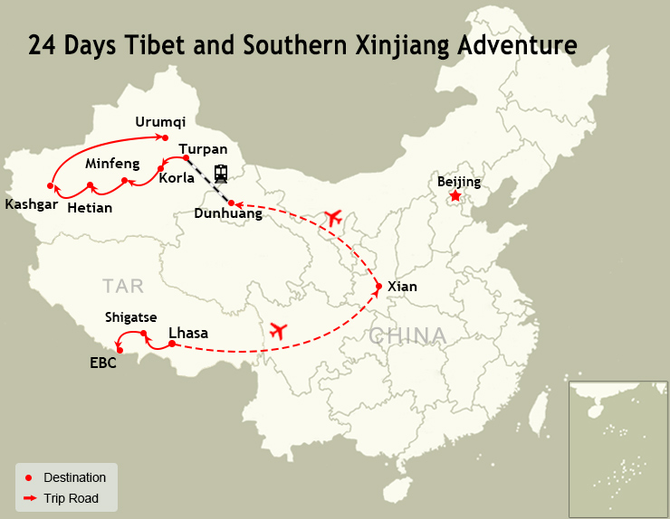 24 Days Tibet and Southern Xinjiang Adventure