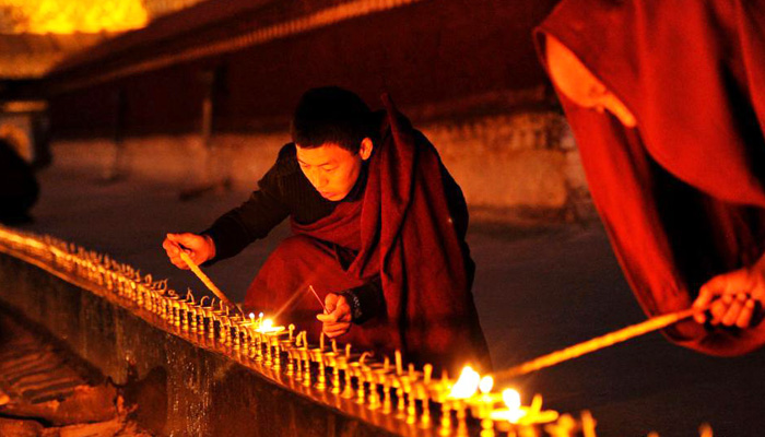 Tibet Lamp Festival in December